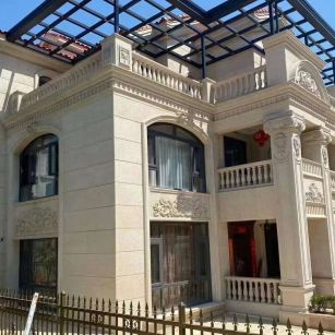 遂宁 黄金麻花岗岩荔枝面别墅外墙干挂