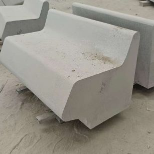 遂宁 芝麻白花岗岩异形坐凳，石凳