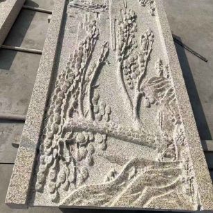 遂宁 黄金麻雕刻板浮雕迎客松