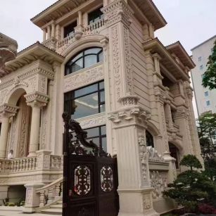 遂宁 黄金麻花岗岩别墅外墙干挂效果展示