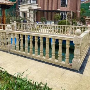 遂宁黄金麻花岗岩石材栏杆，扶手，将军柱，花瓶柱