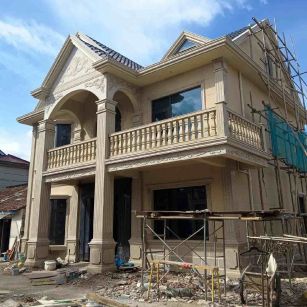 遂宁 黄金麻花岗岩石材私人别墅雕花门楼柱阳台栏杆