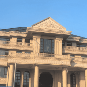 遂宁黄金麻别墅外墙干挂石材效果示例