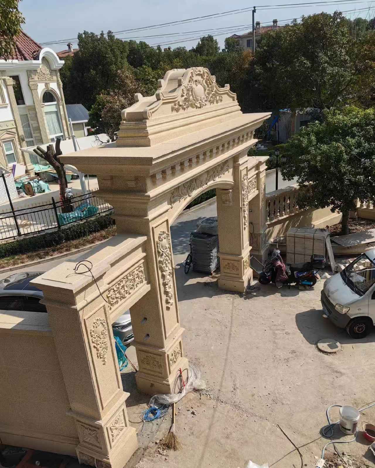 遂宁 黄金麻荔枝面花岗岩别墅门楼