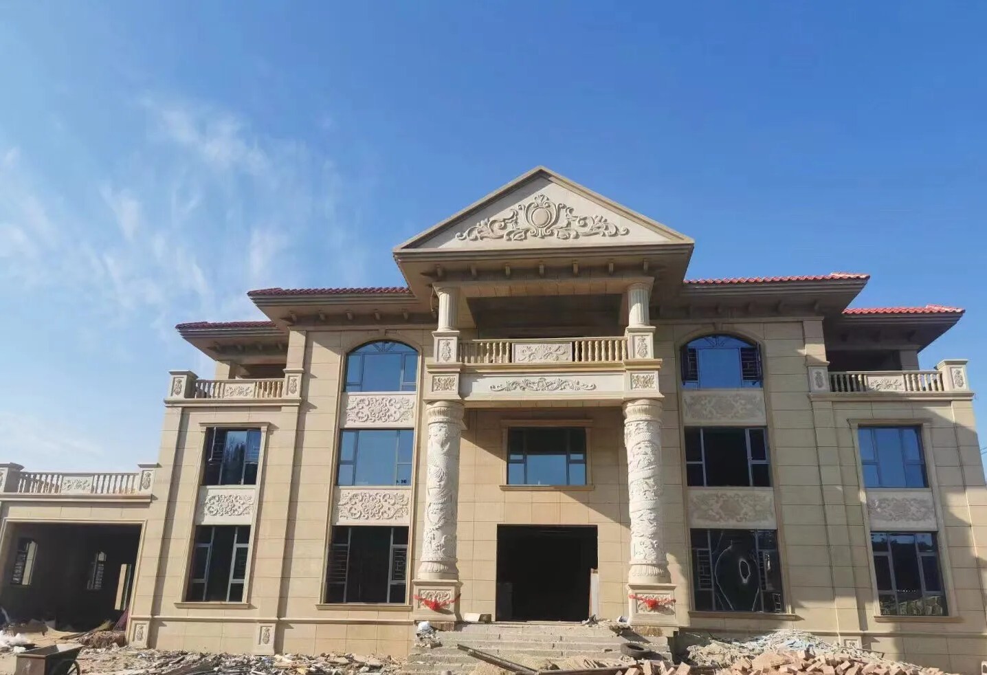 遂宁 黄金麻花岗岩别墅外墙干挂